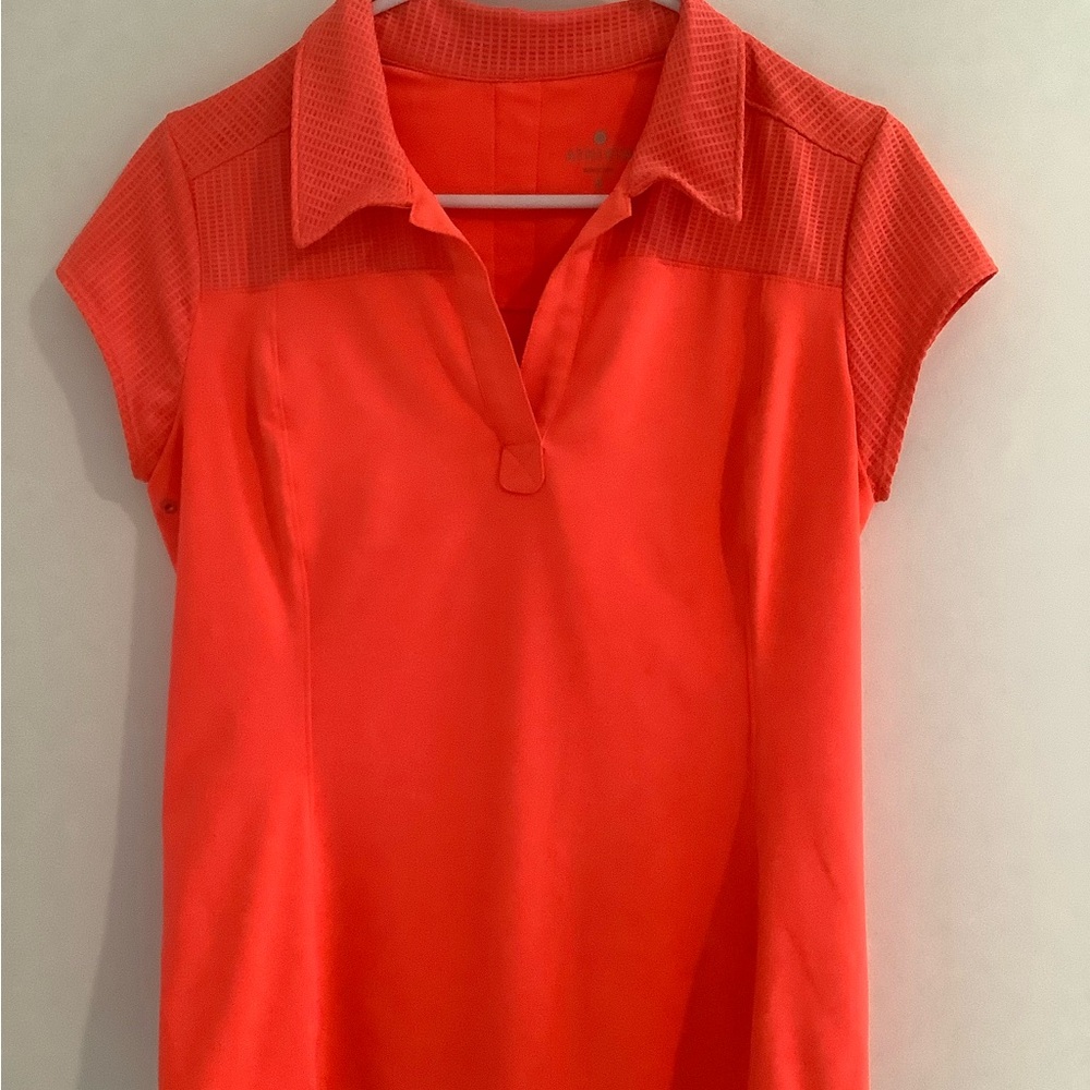 Athleta Women's Vibrant Orange Button Down Shirt